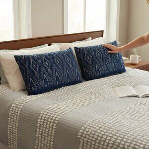 Pair (2) of Indigo Ikat pillow covers, Laos